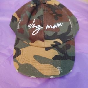 Distressed "Dog Mom" Camo hat